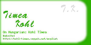 timea kohl business card